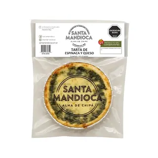  Tarta de Espinaca y Queso x 300 Gr (Santa Mandioca)