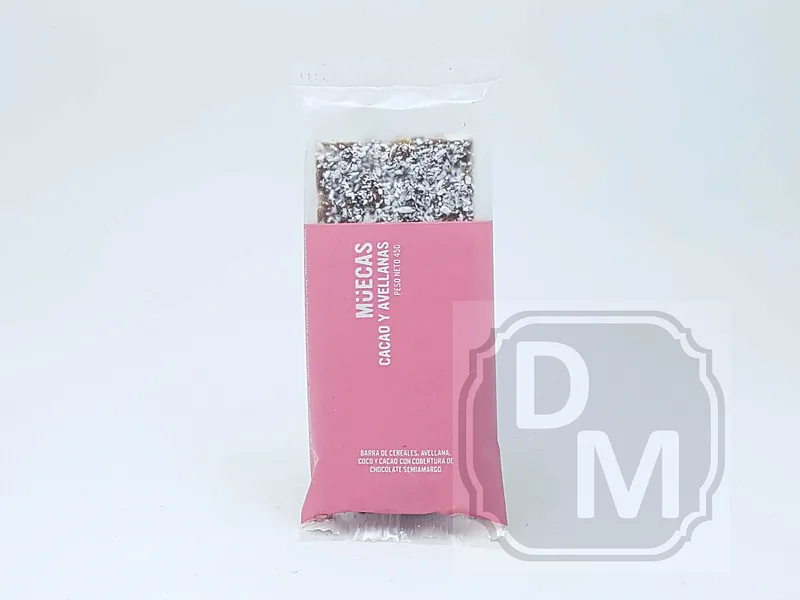 Barrita de Cacao Avellanas y Coco x 45 gr (Muecas)