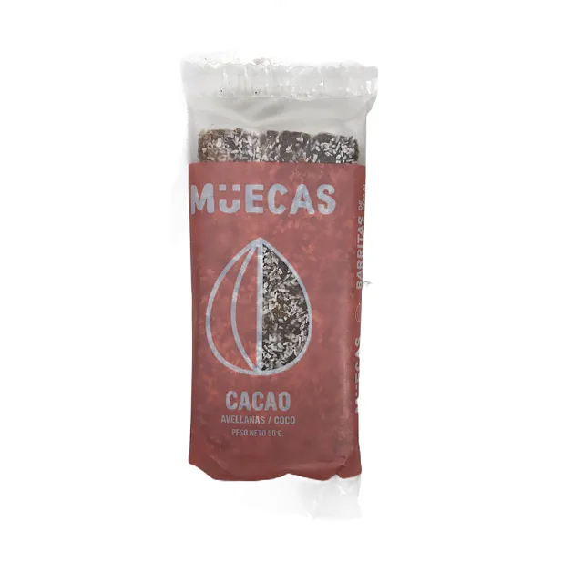 Barras Cacao Avellanas y Coco x 50 gr x 16 u (Muecas)