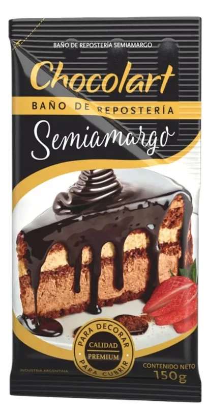 Bano Repostero Chocolate Semi Amargo sin Azucar Agregada x 500 gr (Chocolart)