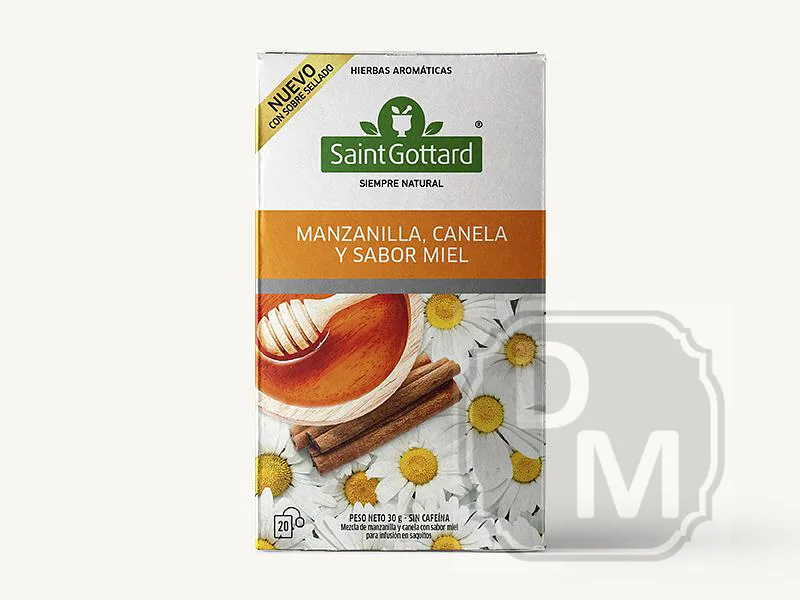 Te Manzanilla Canela y Sabor Miel x 20 u (Saint Gottard)