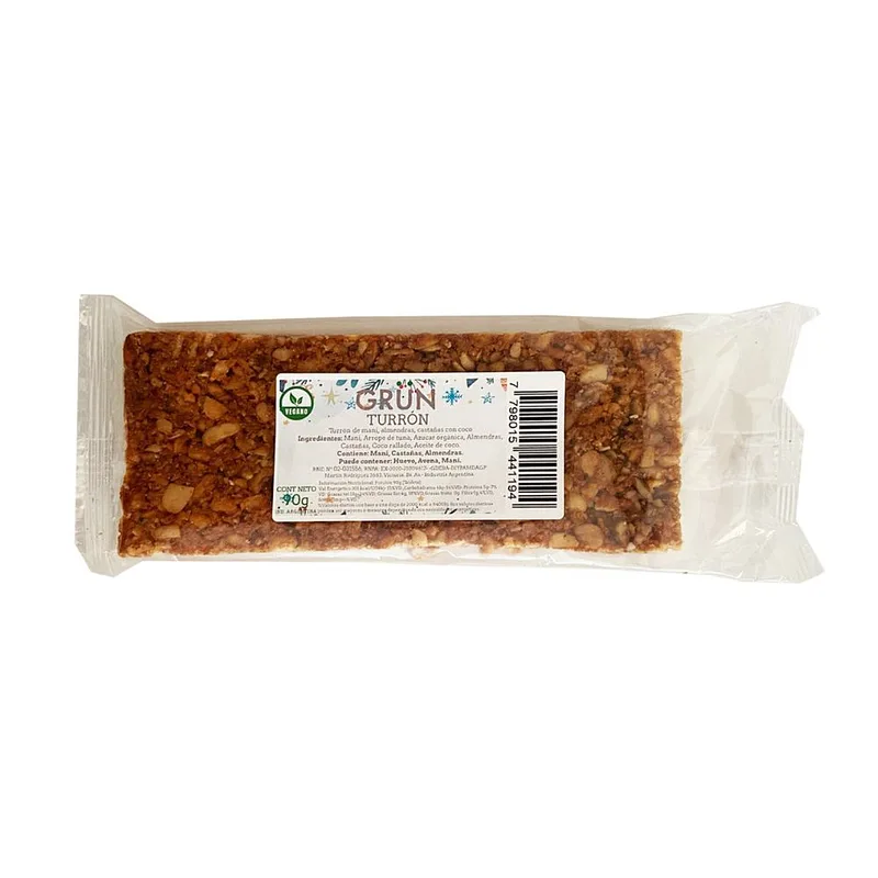 Turron con Mani Almendras y Castanas x 90 gr (Grun)