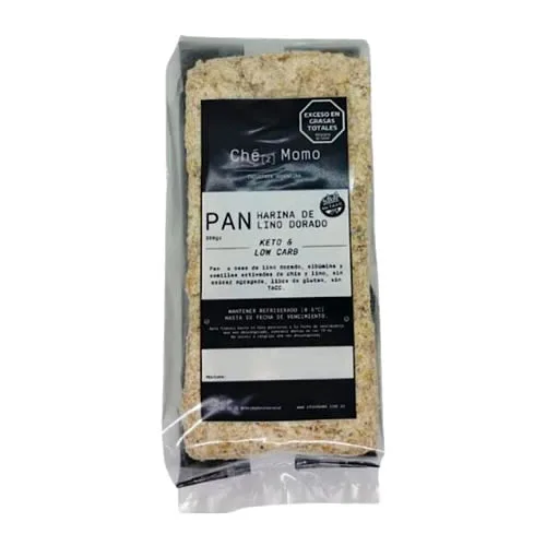 Pan Harina de Lino Dorado Keto y Low Carb x 380 gr (Che Momo)