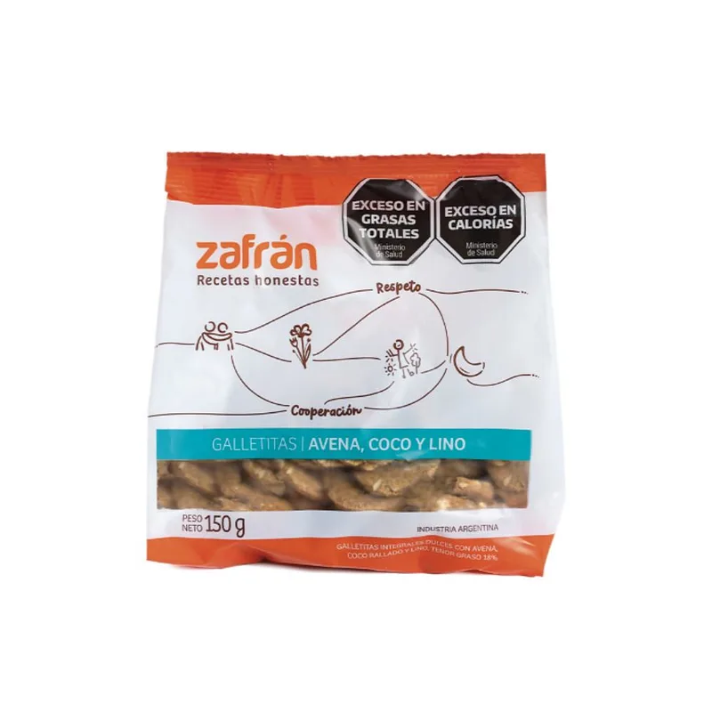 Galletitas Avena Coco y Lino x 150 gr (Zafran)