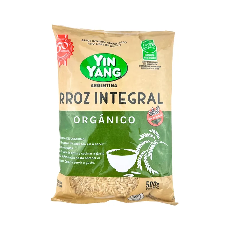 Arroz Integral Organico x 500 gr x 10 u (Yin Yang)