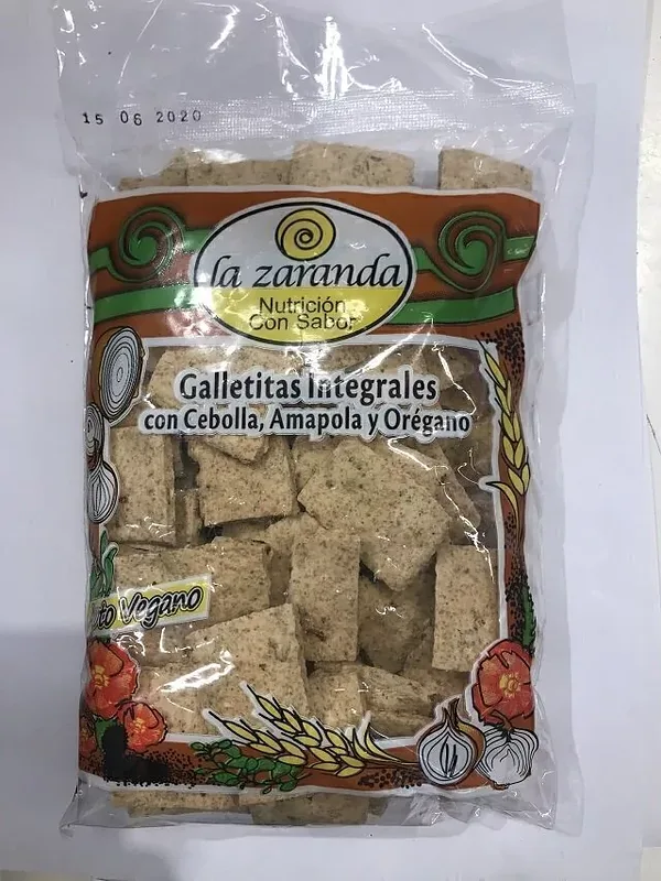 Galletitas Integrales con Sal Cebolla y Oregano x 200 gr (La Zaranda)