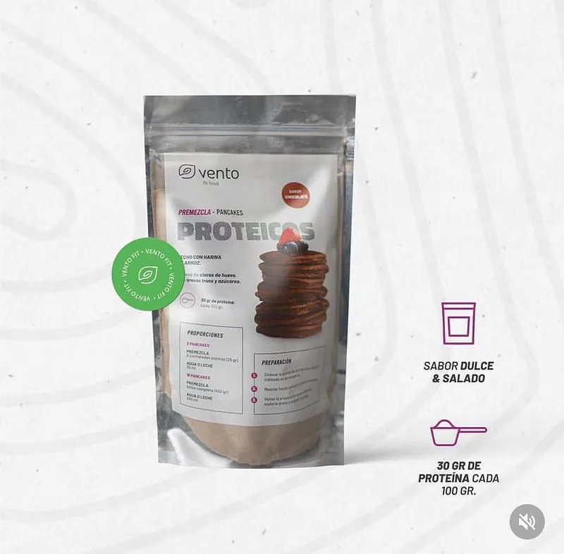 Premezcla para Pancakes Proteicos Sabor Vainilla con Harina de Arroz x 450 gr (Vento Fit)