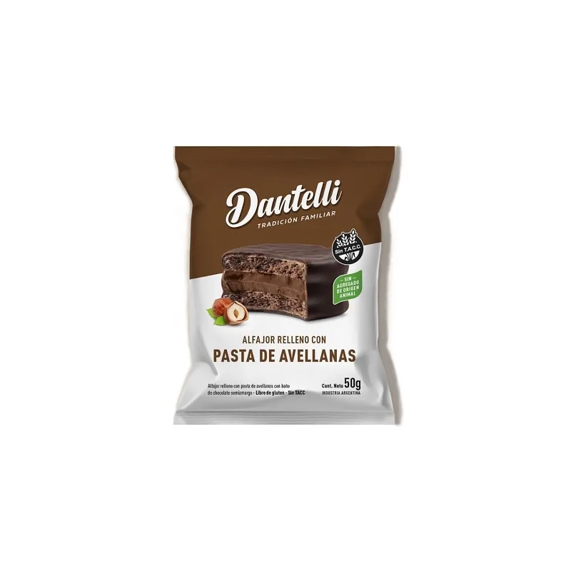 Alfajor Relleno de Pasta de Avellanas (Dantelli)