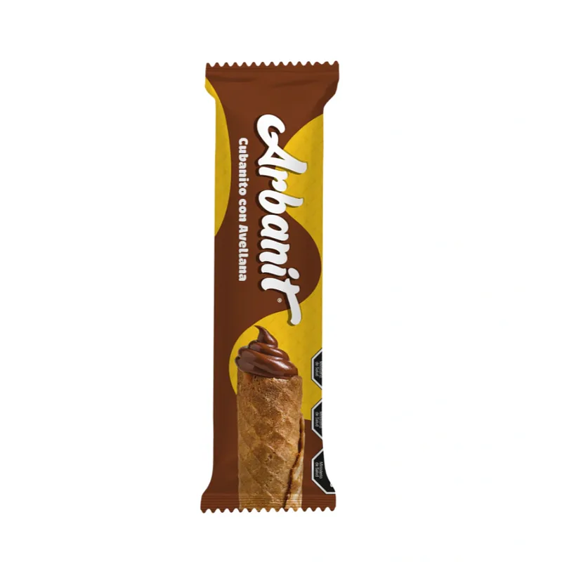 Cubanitos Rellenos de Pasta de Avellanas x 28 gr x 12 u (Arbanit)