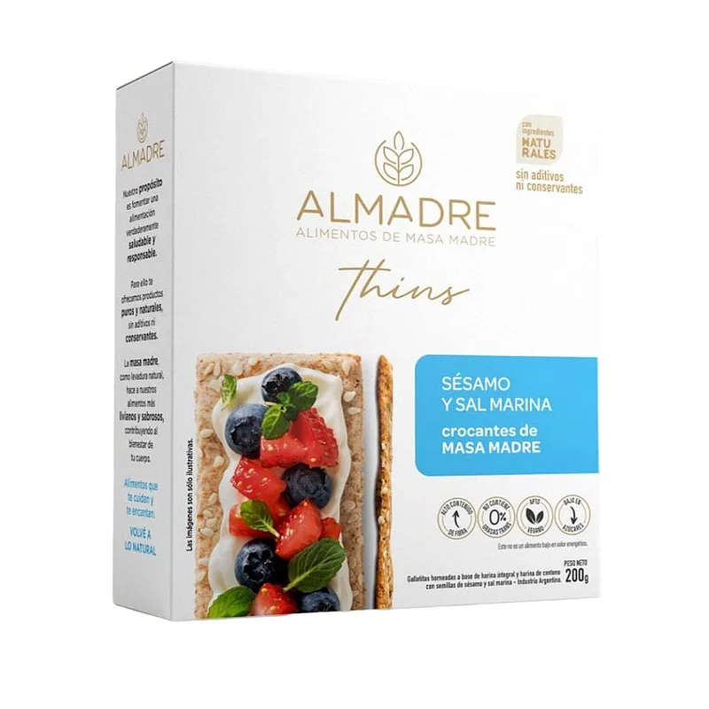 Thins Sesamo y Sal Marina x 200 gr (Almadre)