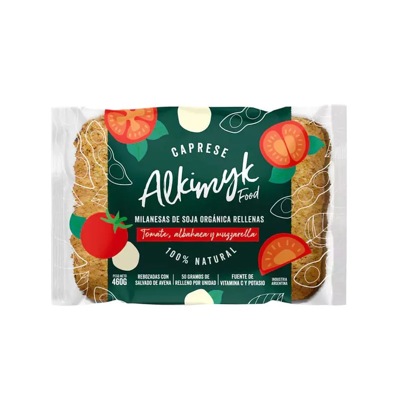 Milanesa de Soja Rellena de Caprese x 460 gr (Alkimyk Food)