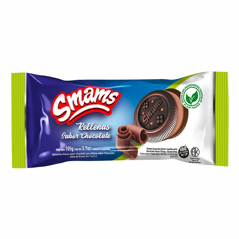 Galletitas Chocolate Relleno Chocolate sin Tacc Kosher (Smams)