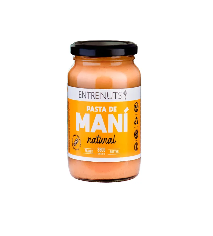 Pasta de Mani Natural sin Azucar x 370 gr (Entrenuts)