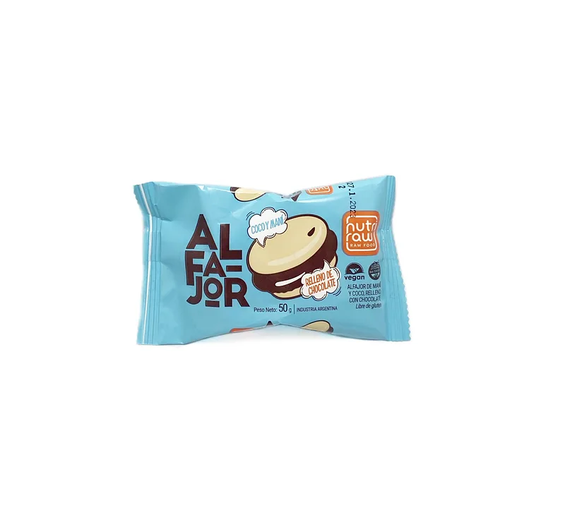 Alfajor de Coco y Mani x 50 gr (Nutri Raw)