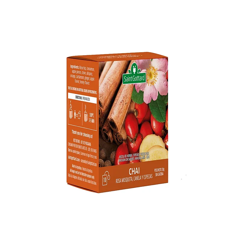 Te Chai Rosa Mosqueta Canela y Especias x 10 u (Saint Gottard)
