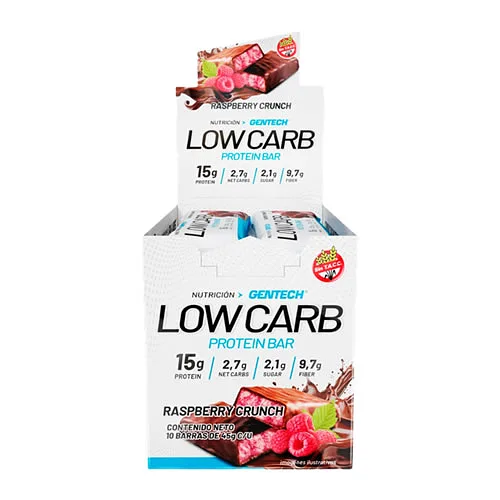 Low Carb Bar Prot Raspberry x 45 gr x 10 u (Gentech)