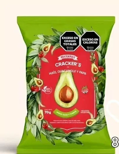 Crackers Maiz Papa y Mandioca Sabor Guacamole x 70 gr (Maixanas)