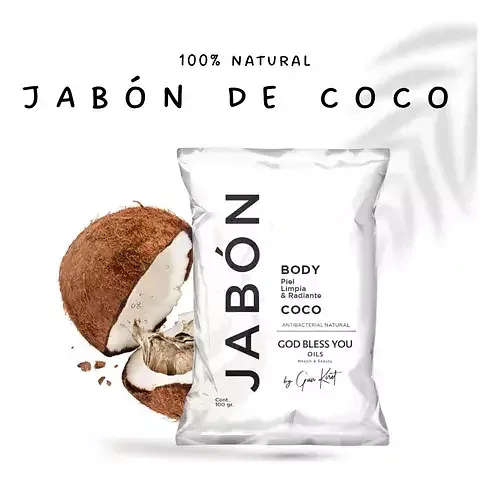 Jabon de Coco Saponificado en Frio x 6 u (God Bless You)