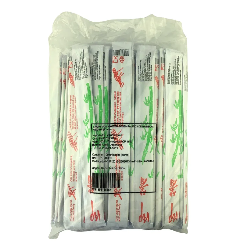 Palitos descartables de Bambu con Funda