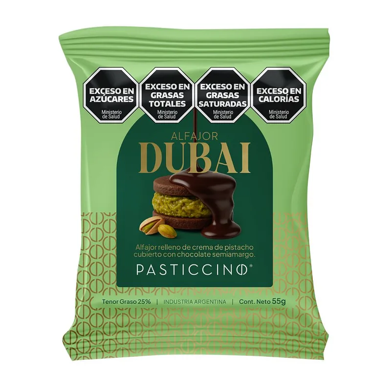 Alfajor Dubai Relleno de Crema de Pistacho x 55 gr (Pasticcino)