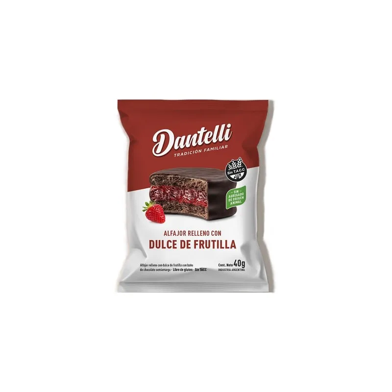 Alfajor Relleno de Dulce de Frutillas (Dantelli)