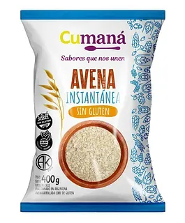 Avena Instantanea Sin Gluten x 400 gr (Cumana)