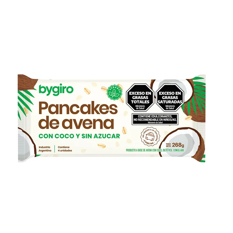 Pancakes de Avena con Coco Sin Azucar x 4 u (Bygiro)