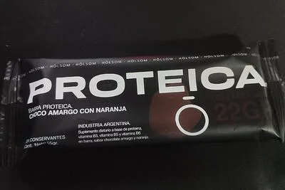 Barra Proteica de Chocolate Amargo con Naranja (Holsom)
