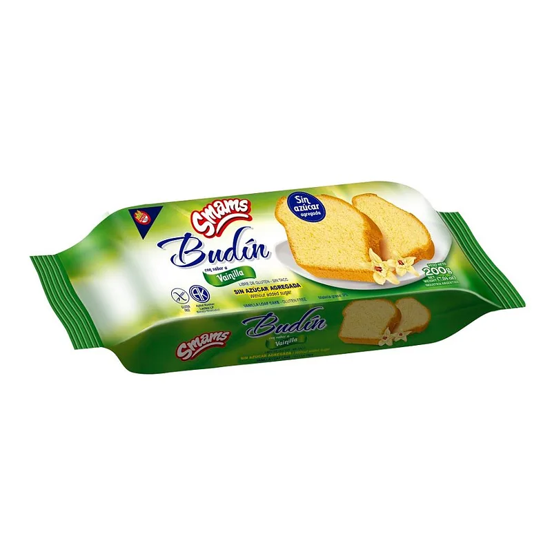 Budin de Vainilla Sin Azucar x 200 gr Sin TACC Kosher (Smams)
