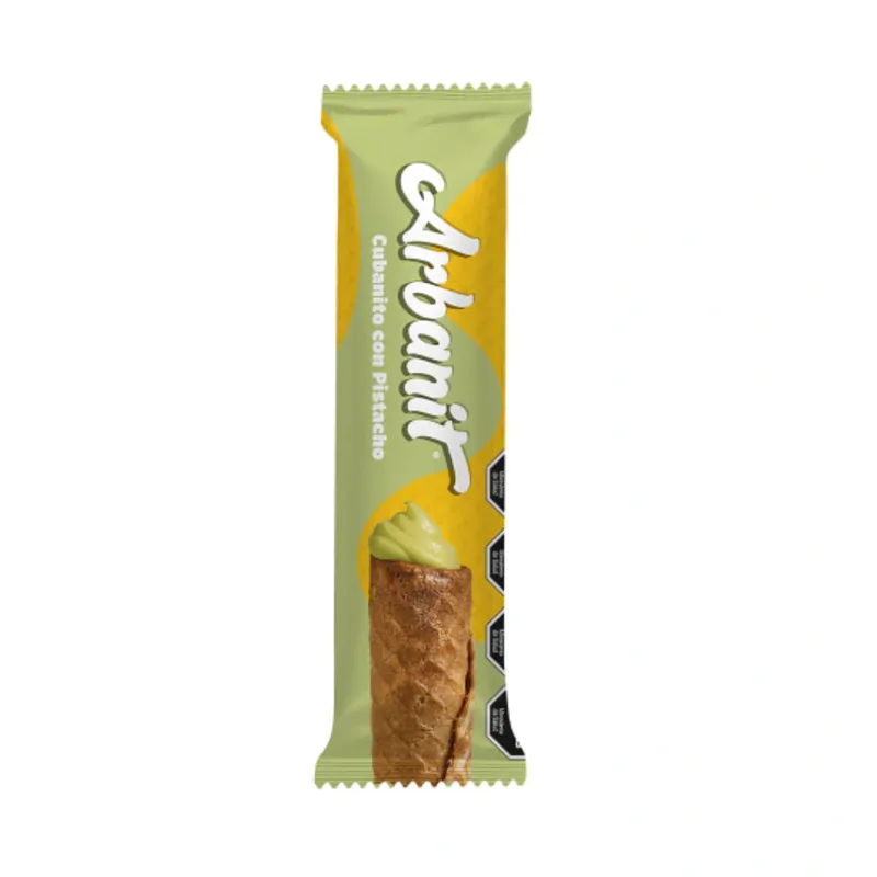 Cubanitos Rellenos de Pasta de Pistacho x 28 gr x 12 u (Arbanit)