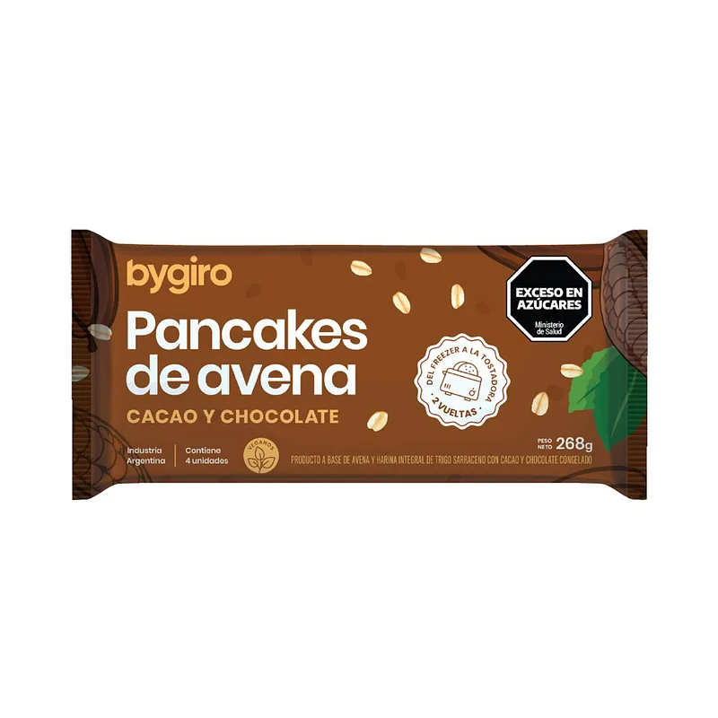Pancakes de Avena Cacao y Chocolate x 4 u (Bygiro)