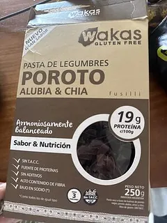 Pasta de Poroto Negro y Alubia Fusilli x 250 gr (Wakas)