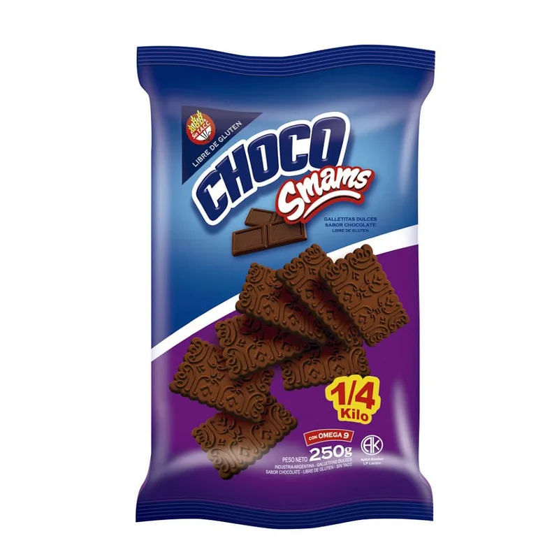 Galletitas de Chocolate x 200 gr sin Tacc Kosher (Smams)