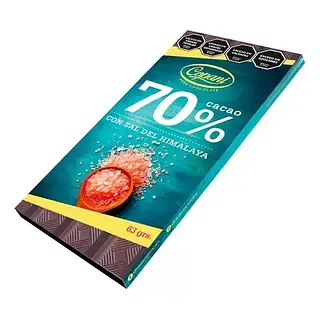 Chocolate Tableta 70% con Sal del Himalaya x 63 gr x 12 u (COPANI)