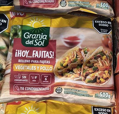 Relleno para Fajitas Vegetales y Pollo x 500 gr (Granja del Sol)