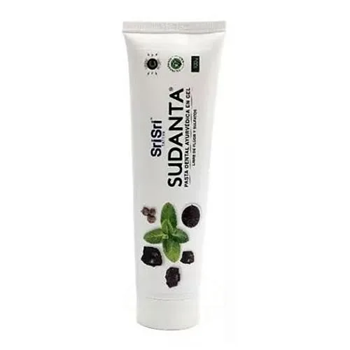 Sudanta Half Pasta Dental Ayurvedica en Gel Efecto Blanqueador Libre de Fluor x 50 gr (Sri Sri)