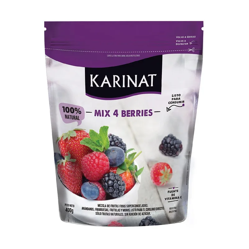 Mix de 4 Berries (Arandanos, Frambuesas, Frutillas y Moras) x 400 gr (Karinat)