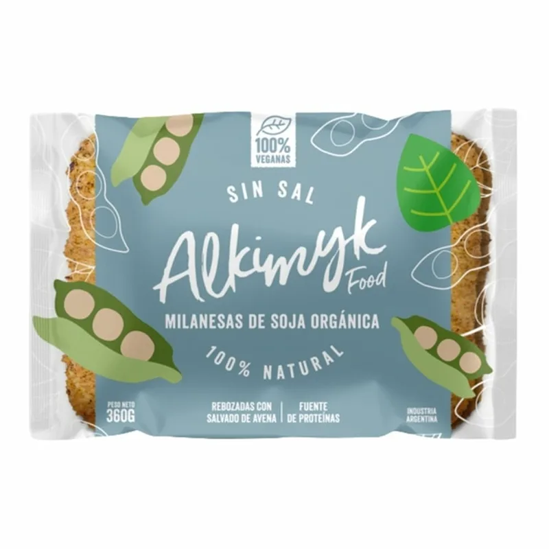 Milanesa de Soja Simple Sin Sal x 360 gr (Alkimyk Food)