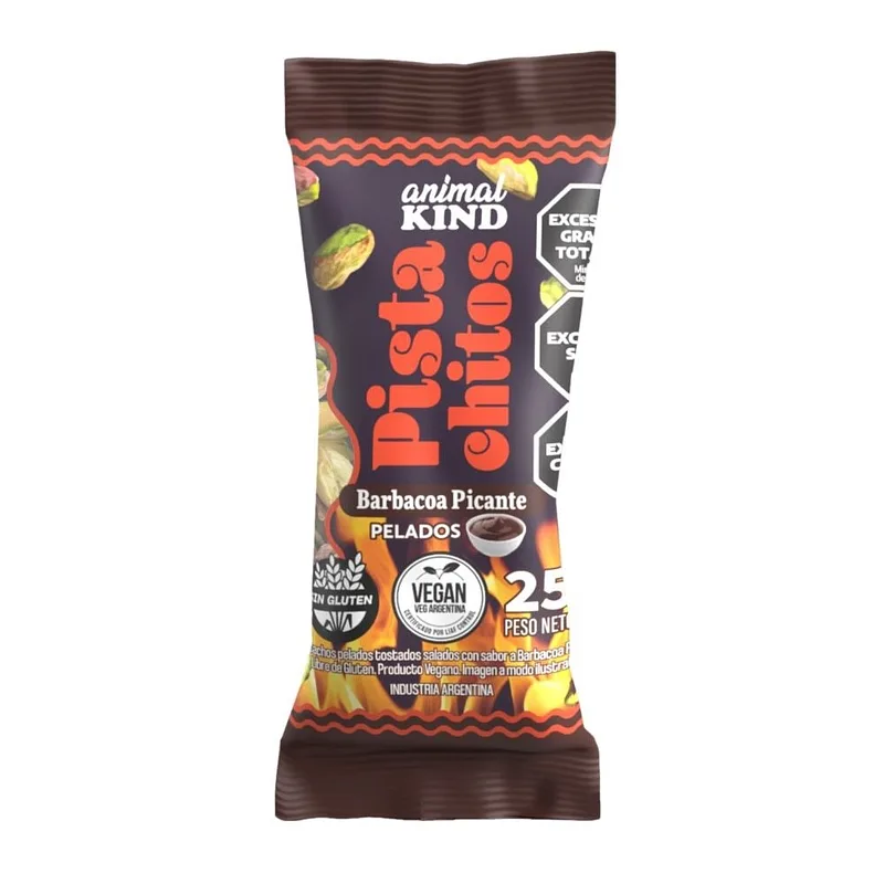 Snacks Pistachos Barbacoa Hot x 25 gr (Animal Kind)