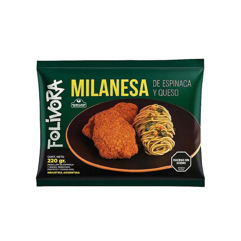 Milanesa de Espinaca y Queso x 220 gr (Folivora)