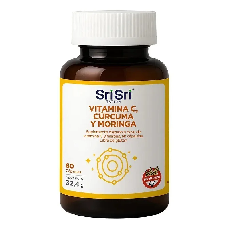 Vitamina C, Curcuma y Moringa x 60 cap (Sri Sri)