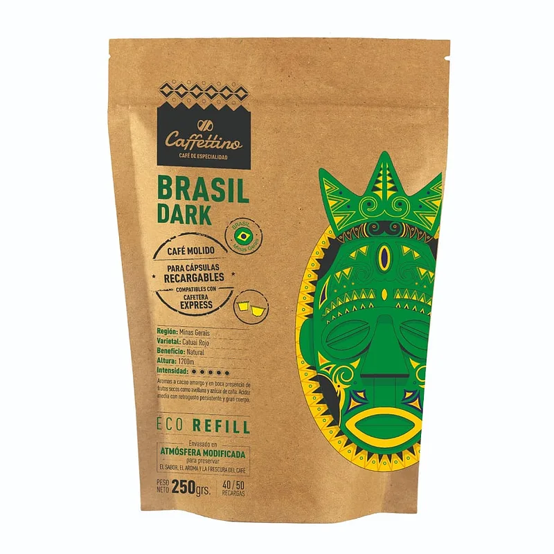 Cafe de Especialidad Capsulas Brasil Dark x 250 gr (Caffettino)
