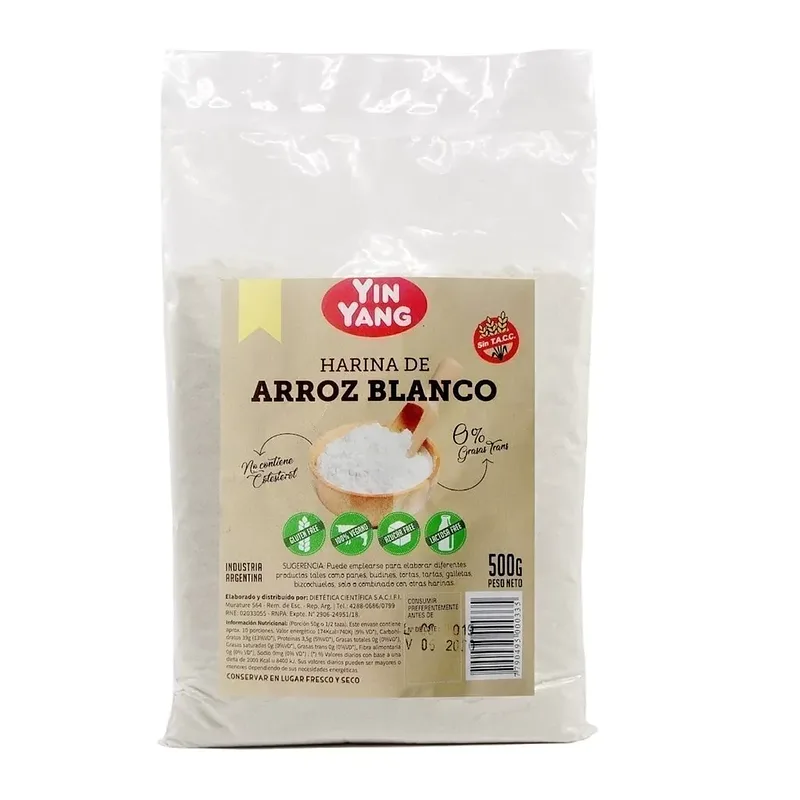 Harina de Arroz Blanca x 500 gr x 10 u (Yin Yang)
