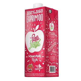 Jugo 100% Exprimido de Manzana Roja x 1 lt x 8 u (Pura Frutta)