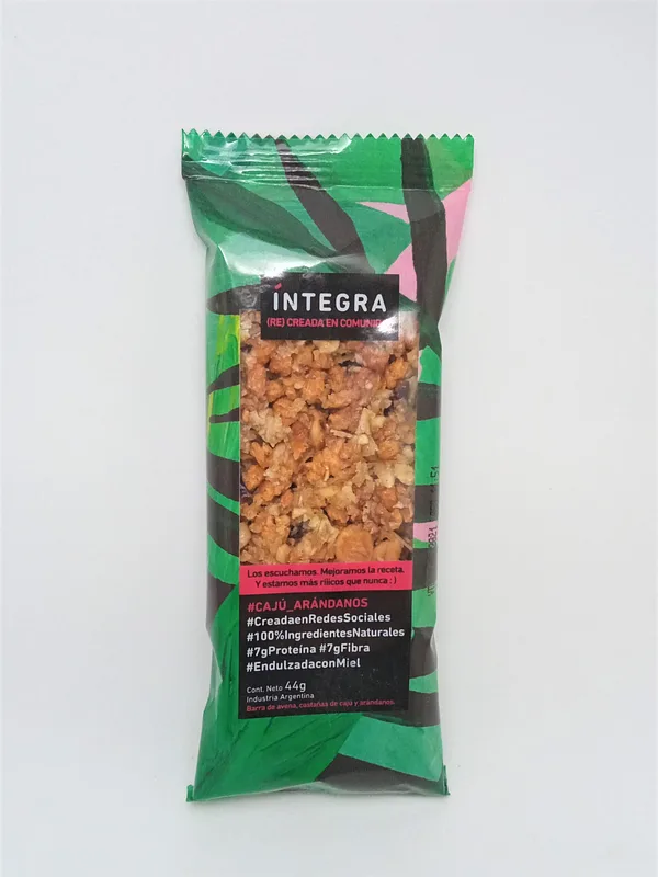 Barritas de Caju y Arandanos x 41 gr x 10 u (Integra)