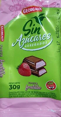 Chocolate Sin Azucar de Yogur y Frutilla x 30 gr (Georgalos)